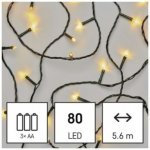 Emos D4FW02 LED vánoční řetěz 5,6 m 3x AA venkovní i vnitřní teplá bílá časovač – Hledejceny.cz