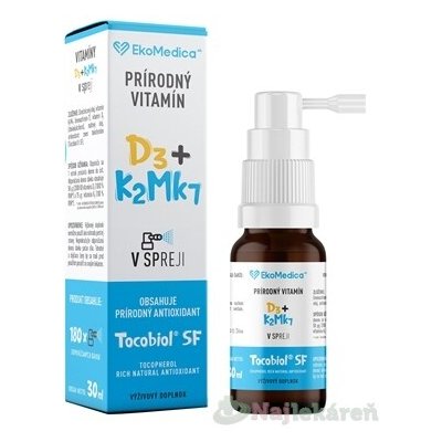 EkoMedica SK Přírodní Vitamín D3 Junior sprej citron 30 ml – Hledejceny.cz