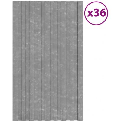 ZBXL Střešní panely 80 x 45 cm ocel stříbrný 36 ks