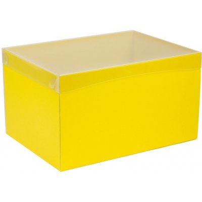 Dárková krabice s průhledným víkem 350x250x200/35 mm, žlutá – Zboží Mobilmania