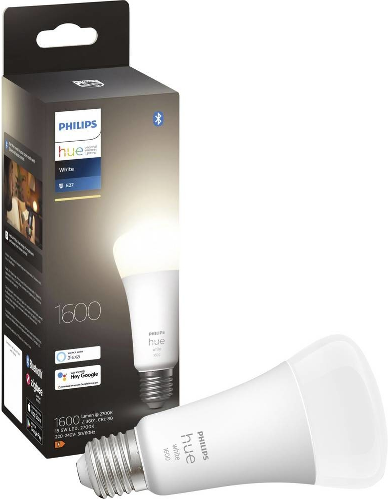 Philips Hue LED žárovka 1x15,5W E27 1600lm 2700K White, bílá od 649 Kč -  Heureka.cz