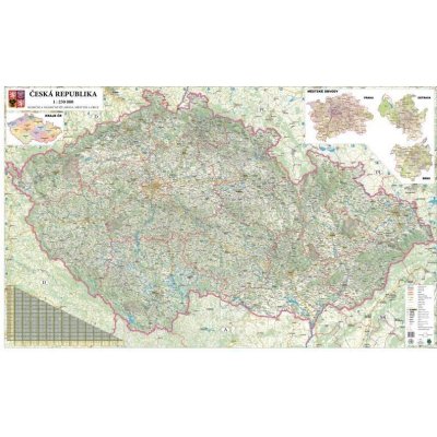 Česká republika silniční obří - magnetická nástěnná mapa 200 x 120 cm v černém hliníkovém rámu – Zboží Dáma