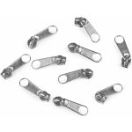 Jezdec ke spirálovému zipu POL 3 mm, 070272/031 stříbrný nikl, kovový, bez aretace / s táhlem – Zboží Dáma