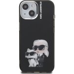 Karl Lagerfeld IML Aquarelle Karl and Choupette pro Apple iPhone 15, černá – Zboží Mobilmania