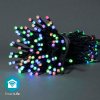 Vánoční osvětlení SmartLife Nedis chytrý vánoční řetěz 84 LED 10 m venkovní IP65 barevný RGB WIFILX01C84