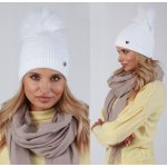 Fashionweek dámská zimní čepice s bambulí flísová podšívka ZIZI34/V14 bílá