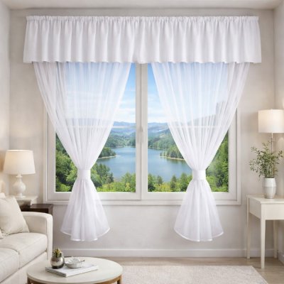 Voálový set s kanýrem Rongo 2x 180x150 cm + kanýr 40x300 cm bílá – Hledejceny.cz