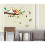 IMPOL TRADE SLK-9329 Samolepky na zeď sovy modré a oranžové rozměr 50 x 32 cm – Hledejceny.cz