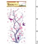 Samolepky na zeď větev šedorůžová 638, 69x32 cm – Zboží Dáma