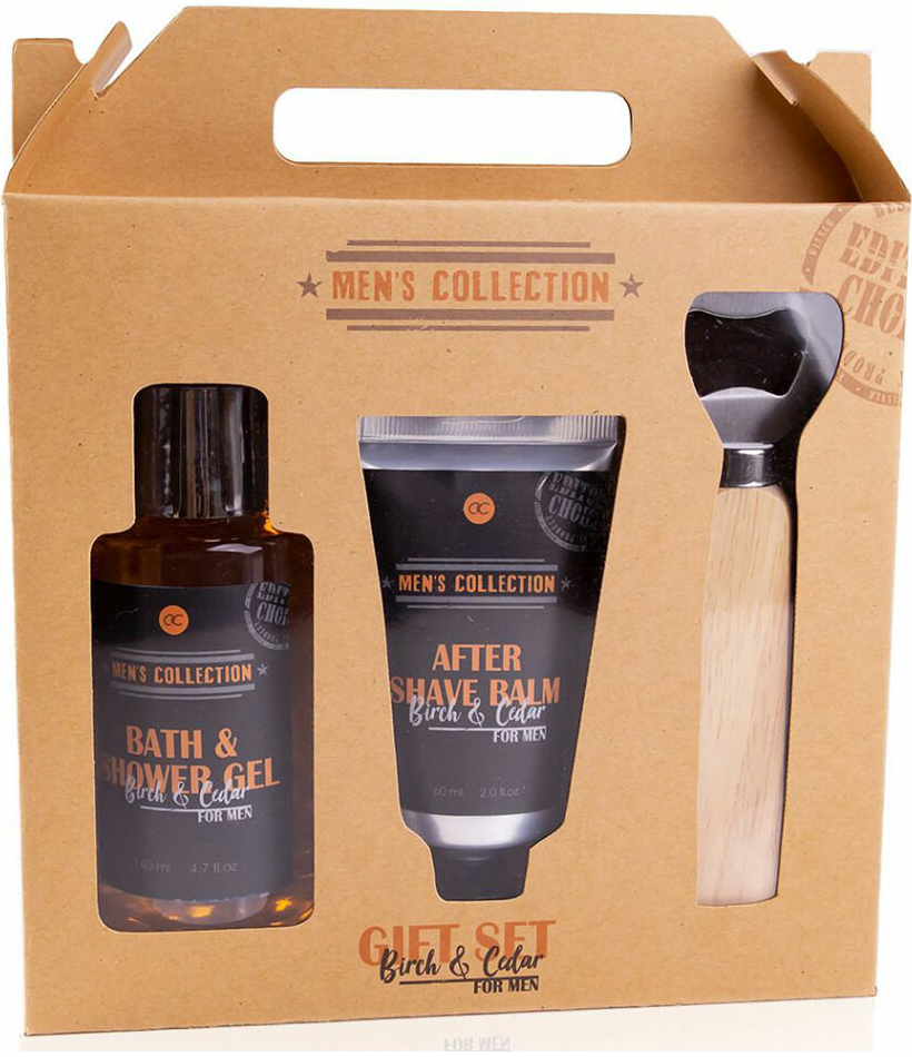 Accentra Men´s Collection set sprchový gel 140 ml + balzám po holení 60 ml + otvírák na lahve dárková sada