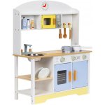 ECOTOYS Dětská dřevěná kuchyňka s 12 doplňky TL103013 – Sleviste.cz