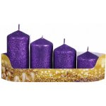 Nohel Garden Svíčky adventní STUPŇOVITÉ glitrované d5x6/7,5/9/10,5cm 4ks – Zboží Mobilmania