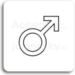 ACCEPT Piktogram WC muži V - bílá tabulka - černý tisk bez rámečku – Zboží Mobilmania