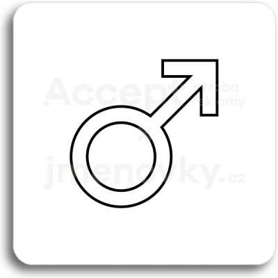 ACCEPT Piktogram WC muži V - bílá tabulka - černý tisk bez rámečku – Zboží Mobilmania