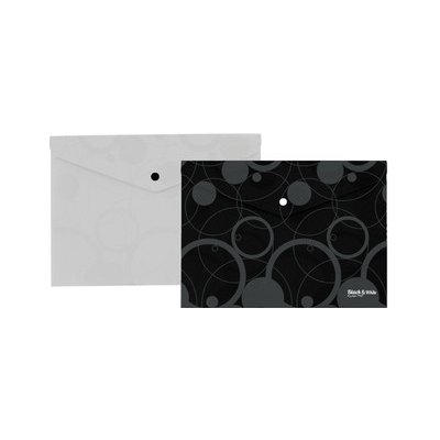 Obálka plastová s drukem Black & White černá 401470 – Zboží Živě