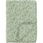 Chic Antique Prošívaný přehoz Aix Flowers Verte/Cream 130 × 180 cm, zelená barva, textil – Zboží Dáma