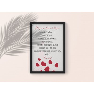 Plakát MOJÍ MILOVANÉ LÁSCE Rozměr plakátu: A3 (29,7 x 42 cm), Rámeček: Černý rámeček – Zboží Dáma