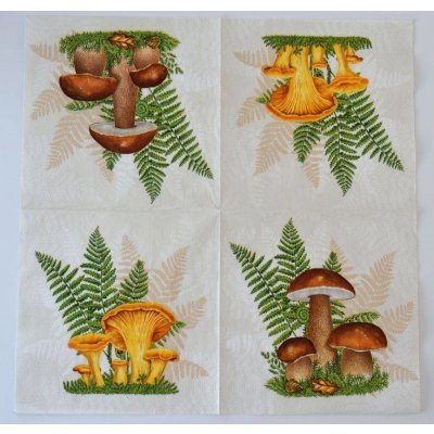Ubrousek na decoupage Les a listy Hřiby – Sleviste.cz