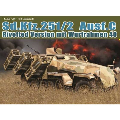 Dragon Model Kit tank 6966 Sd.Kfz.251 Ausf.C RIVETTED VERSION with WURFRAHMEN 40 1:35