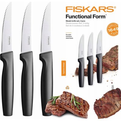 Fiskars Functional Form Sada steakových nožů 3 ks 1057564 – Zbozi.Blesk.cz