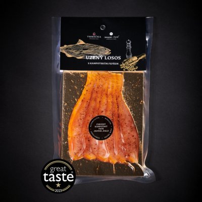 Trnečka Smoked Fish Losos uzený studeným kouřem s Červeným pepřem .pepper..field min. 100g – Sleviste.cz