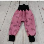 Yháček Softshellové kalhoty jarní reflexní jednorožci na starorůžové/černá – Zboží Mobilmania