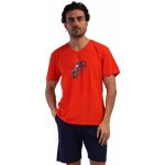 Pánské pyžamo s krátkým rukávem a kraťasy a plechovka STAY COOL 1P1928 červená – Hledejceny.cz