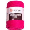 Příze YarnArt Příze Macrame Cord 803, 3 mm - sytá růžová