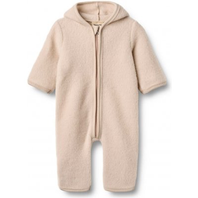 Merino overal dětský s kapucí Wheat pale lilac – Zboží Dáma