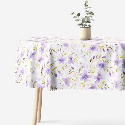 Goldea oválný teflonový ubrus květy fialky 120x160cm – Zboží Mobilmania
