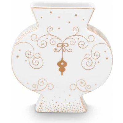 Pip Studio porcelánová váza Royal Winter bílo-zlatá malá – Hledejceny.cz