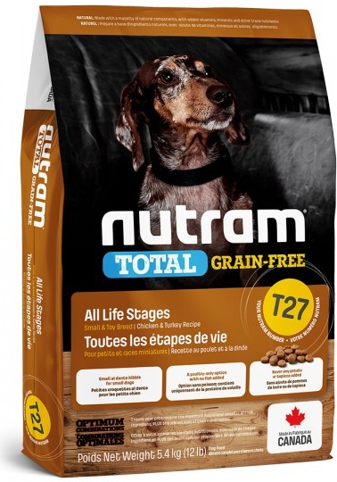 T27 Nutram Total Grain Free Small Breed Turkey Chicken Duck Dog 2 x 5,4 kg