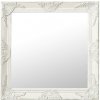 Zrcadlo zahrada-XL barokní styl 60 x 60 cm bílé