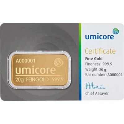 Umicore zlatý slitek 20g – Zboží Dáma
