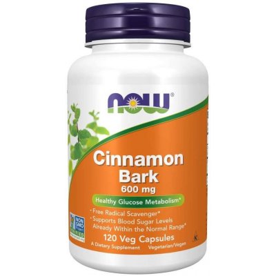 Now Foods Foods Skořice Cinnamon Bark 600 mg 120 kapslí – Hledejceny.cz