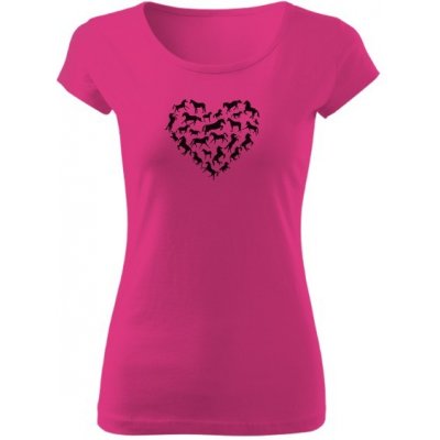 Tričko s potiskem Srdce koně dámské Purpurová – Hledejceny.cz