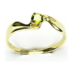 Čištín zlatý se zirkonem olivín žluté zlato T 1026