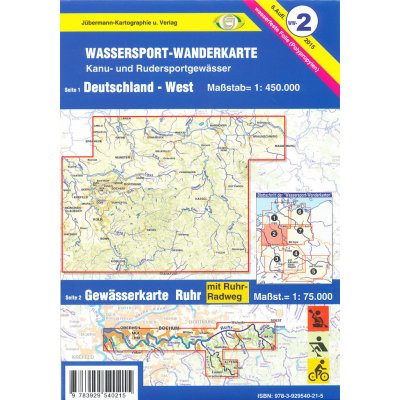 Vodácká mapa Deutschland West 1:450 t. – Zboží Mobilmania