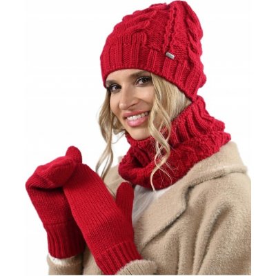Fashionweek Dámský set čepice a šála cashmere touch AL-A10 Červená – Hledejceny.cz