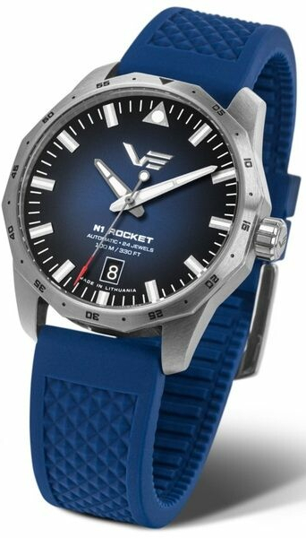 Vostok Europe NH35/125A748S Modrý silikonový řemínek