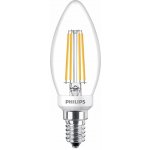Philips LED žárovka E14 Classic Filament B35 4,3W 40W teplá bílá 2700K , svíčka – Hledejceny.cz