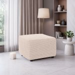 Nueva Textura strečový potah na taburet Rubinia smetanový 40 - 60 cm – Zboží Dáma