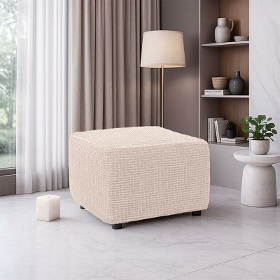 Nueva Textura strečový potah na taburet Rubinia smetanový 40 - 60 cm – Zboží Dáma