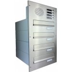 4x poštovní schránka B-042 k zazdění do sloupku + čelní deska s 4x zvonkem a přípravou pro HM - NEREZ / šedá – Hledejceny.cz