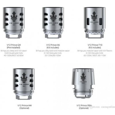 Smoktech TFV12 Prince V12 Prince - M4 žhavicí hlava nerez 0,17ohm – Zboží Mobilmania