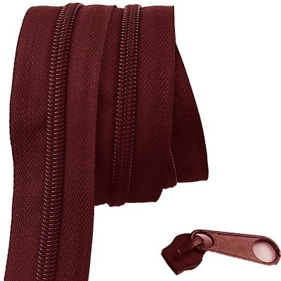 Zip spirálový bordo 5 mm metráž – Hledejceny.cz