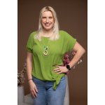 Elegantní tričko s uzlem Serena Mechově zelená – Zboží Mobilmania