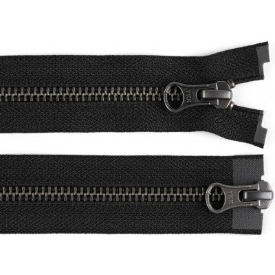 Zip kovový YKK No 5 dělitelný 2 jezdce / dvoucestný 70 cm na kožené bundy Varianta: černá černý nikl, Balení: 1 ks 60217/155421/278180 – Hledejceny.cz