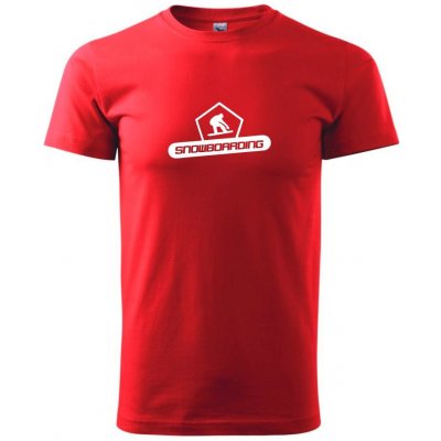 Snowboarding nápis logo Klasické pánské triko červené – Zboží Mobilmania