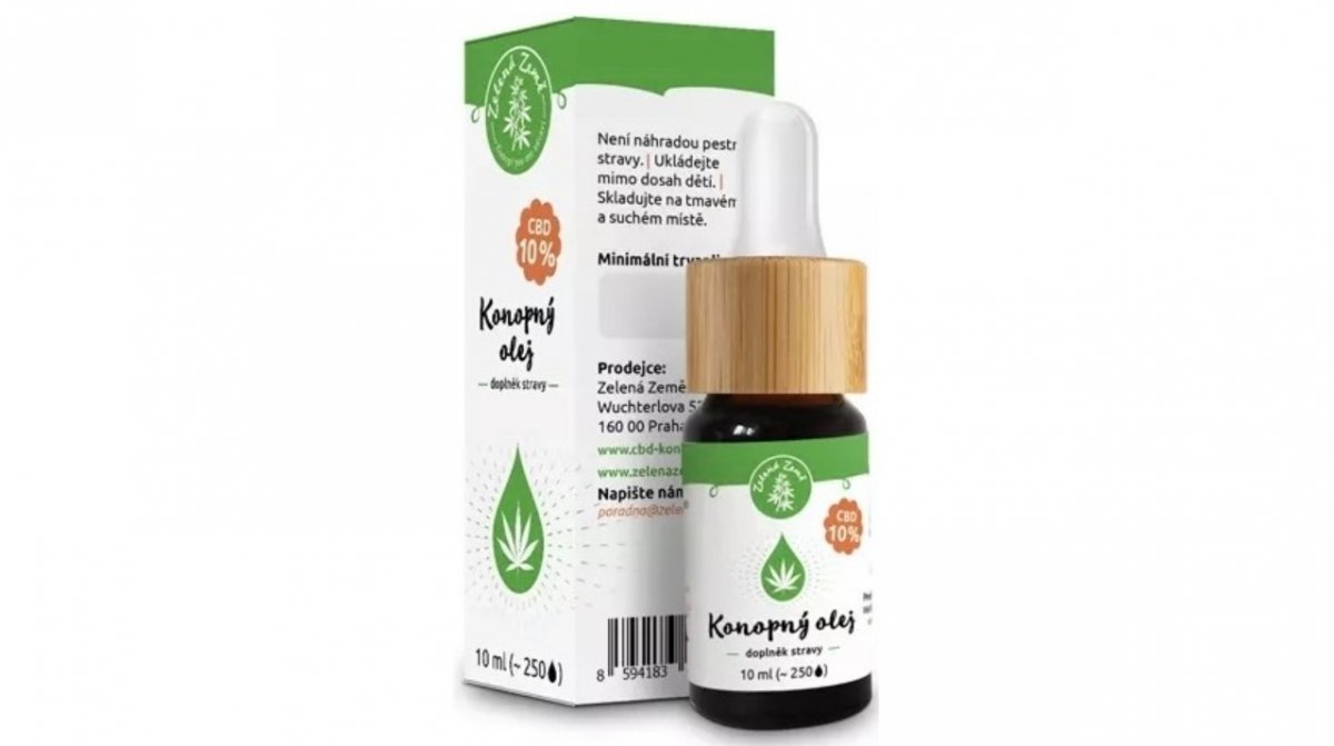 Zelená země CBD konopný olej 10% 10 ml